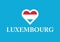 Luxembourg heart shape love symbol national flag