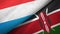 Luxembourg and Kenya two flags textile cloth, fabric texture