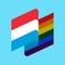 Luxembourg LGBT flag. Luxembourgish Symbol of tolerant. Gay sign