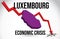 Luxembourg Map Financial Crisis Economic Collapse Market Crash Global Meltdown Vector