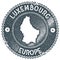 Luxembourg map vintage stamp.