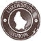 Luxembourg map vintage stamp.