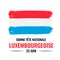 Luxembourg National Day typography poster in French. Holiday celebrate on June 23. Vector template for banner, flyer