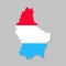 Luxembourg national flag on the map