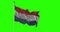 Luxembourg national flag waving on green screen. Chroma key animation. Luxembourgish politics illustration