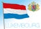 Luxembourg official national flag and coat of arms, EU