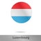 Luxembourg round icon with shadow