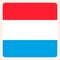 Luxembourg square flag button, social media communication sign