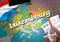 Luxembourg travel concept map background with planes, tickets. V