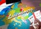 Luxembourg travel concept map background with planes, tickets. Visit Luxembourg travel and tourism destination concept. Luxembourg