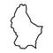 Luxembourg vector country map thick outline icon