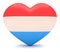 Luxembourgian Flag Heart, 3d illustration
