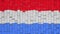 Luxembourgish flag made of cubes moving up and down in a random pattern.