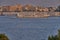 Luxor ,Egypt afternoon shot from west bank showing Nile river with cruise ships