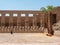 Luxor, Egypt - October 3, 2021: View of the alley of the sphinxes in the Karnak temple. The statues are installed in a row near