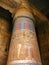 Luxor: Polychromed column at Medinet Habu temple