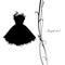 Luxuriant black dress. vector, black dress with delicate element