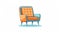 Luxuriant Textures: Orange And Blue Cartoon Style Chair