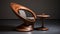 Luxuriant Wooden Chair And Table With Futuristic Vortex Design