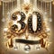 Luxurious 30th Year Celebration with Golden Swirl