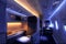 Luxurious Airplane Cabin with Ambient Lighting