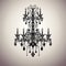 Luxurious Antique Chandelier In Black And White Vector