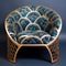 Luxurious Art Deco Chair With Blue And Gold Pattern