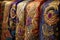 Luxurious Balinese embroidery with gold and purple threads