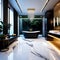 luxurious bathroom with freestanding bathtub