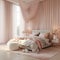 Luxurious Bedroom with Floor-to-Ceiling Silk and Satin Drapes