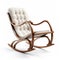 Luxurious Bentwood Rocking Chair With Beige Ottoman - Realistic 3d Render