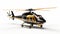 Luxurious Black Helicopter With Yellow Rotor - Realistic And Hyper-detailed Renderings