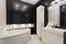 Luxurious black and white bathroom