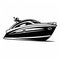 Luxurious Black And White Boat In Bold Graphic Style