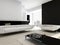 Luxurious black and white living room interior