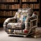 Luxurious Bookcase Armchair: A Modern American Art Piece For Comfortable Relaxation