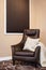 Luxurious brown leather armchair