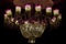 Luxurious ceiling jhar light for interior decoration. Modern chandelier hanging electric lamps into single fixture on the wall