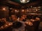 A luxurious and decadent whiskey bar with plush leather chairs created with Generative AI