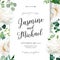 Luxurious delicate wedding card with flowers