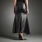 Luxurious Drapery 3d Rendering Of Woman In Leather Skirt And Black Top
