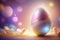Luxurious Easter background in white, blue, golden and purple tones, soft light, generative ai