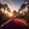 Luxurious Entrance to Historic Theater: A Red Carpet Affair