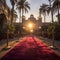 Luxurious Entrance to Historic Theater: A Red Carpet Affair