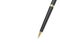 Luxurious expensive pen. Realistic 3d pen. Black gold metal stationery.