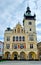 Luxurious facade of the New Town Hall in the medieval town of Nachod, Czech Republic