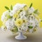 Luxurious floral arrangement with lilies, roses, eustoma, chrysanthemum and hortensia flower