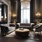 A luxurious formal sitting area with velvet furniture and gold accents1