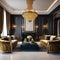 A luxurious formal sitting area with velvet furniture and gold accents2