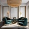A luxurious formal sitting area with velvet furniture and gold accents3